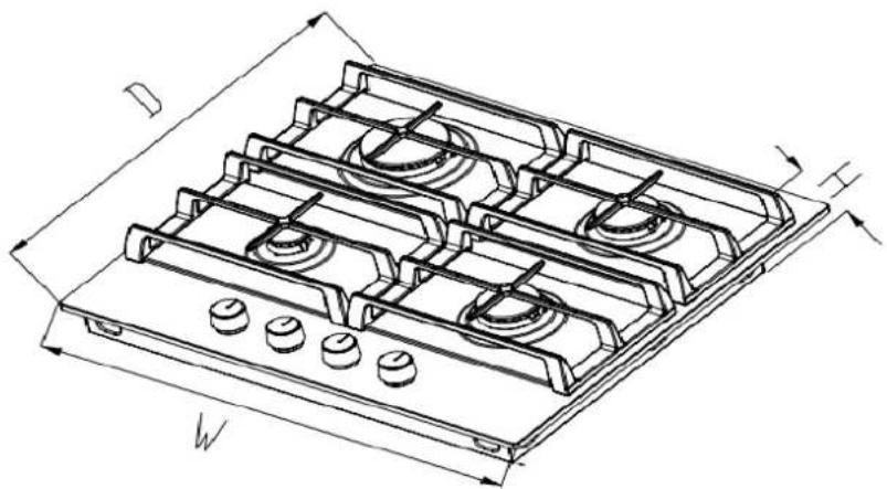 ElectriQ IQGH604B - Dimension - 1