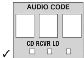 AUDIO CODE CD RCVR LD