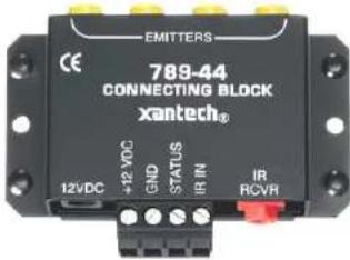 EMITTERS 789-44 CONNECTING BLOCK xantech® 12VDC +12 VDC GND STATUS IR IN IR RCVR