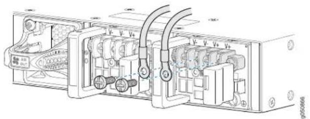 Technical diagram of an electrical switchgear box with labeled components and wiring connections