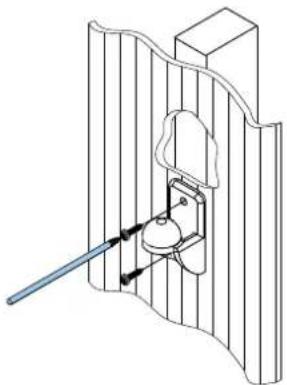 Technical line drawing of a mechanical assembly with a tool inserted into a housing (no text or symbols)