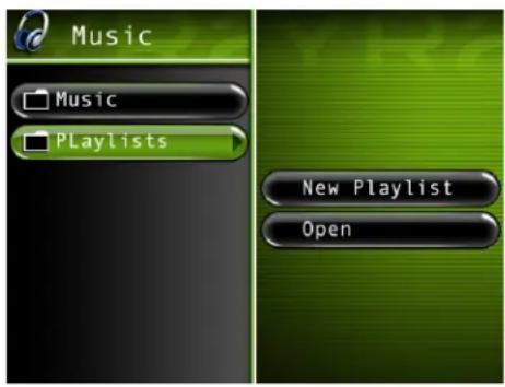 Music Music PLaylists New Playlist Open