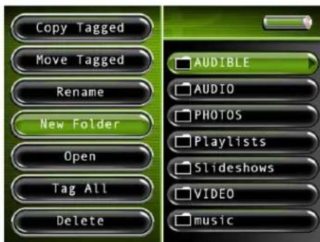 Copy Tagged Move Tagged Rename New Folder Open Tag All Delete AUDIBLE AUDIO PHOTOS Playlists Slideshows VIDEO music