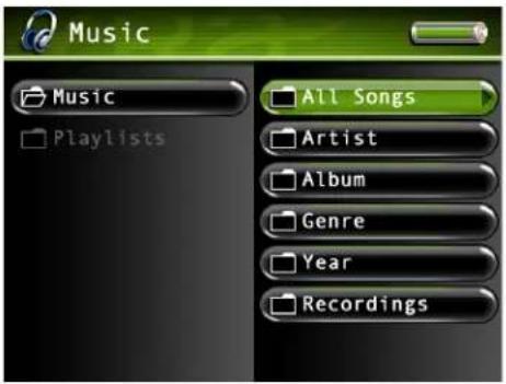 Music Music Playlists All Songs Artist Album Genre Year Recordings