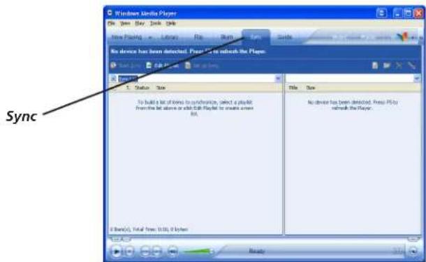 Windows Media Player File Edit View Dash Tools New Playing - Library File Burn No devices have been detected. Press to switch the Player. Sync 1. Status: New To build a bit of items to synchronization, select a playoff from the bit above or what SQL-Playoff to create an empty file. No devices have been detected. Press 45 by switch the Player. 8 Items/6, Total: From 10 KB, 9 bytes