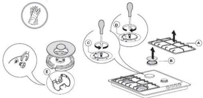 HOTPOINT PPH 60G DF - SUBSTITUIR OS INJETORES (consulte a tabela de injetores nas Instruções de segurança) - 1