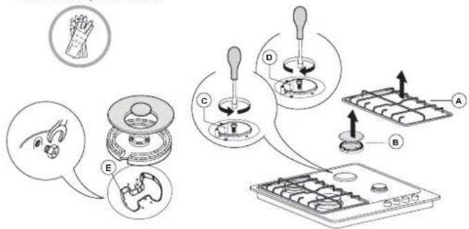 HOTPOINT PPH 60G DF - SPRAUSLU NOMAINA (skatiet Drošibas norādijumos minēto sprauslu tabulu) - 2