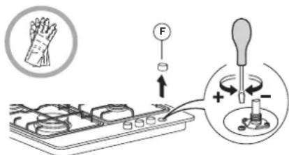 HOTPOINT PPH 60G DF - REGOLAZIONE DEL MINIMO DEI BRUCIATORI - 1
