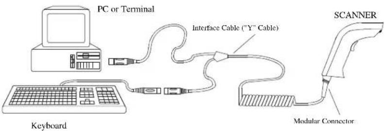 PC or Terminal Interface Cable ("Y" Cable) Keyboard SCANNER Modular Connector