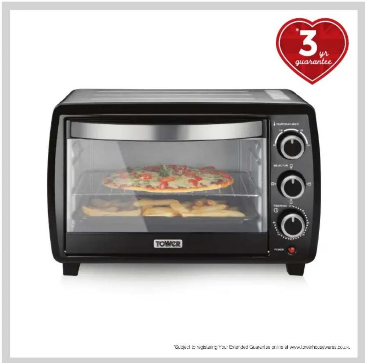 TEMPORATUR/°C SELECTOR TEMPOR POWER TOWER *Subject to registering Your Extended Guarantee online at www.towerhousewares.co.uk. 3 yr guarantee *Subject to registering Your Extended Guarantee online at www.towerhousewares.co.uk.