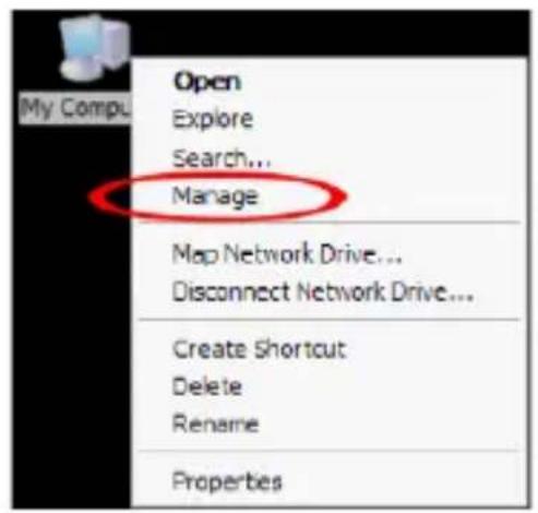 Open Explore Search... Manage Map Network Drive... Disconnect Network Drive... Create Shortcut Delete Rename Properties