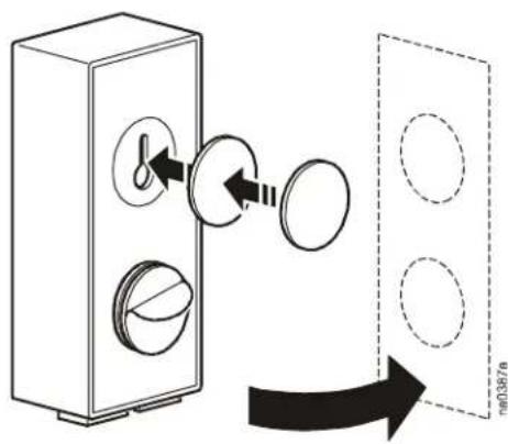 Diagram showing a door switch mechanism with labeled components and directional arrow indicating motion or transformation.