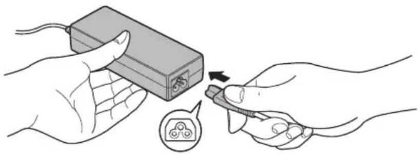 TOSHIBA DX735 - Connect the power cord to the AC adaptor. - 2