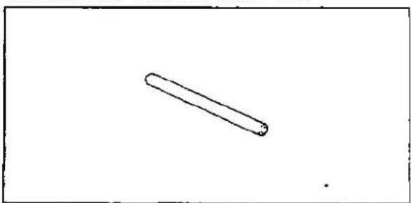 Simple line drawing of a cylindrical object with a small protrusion, no text or symbols present