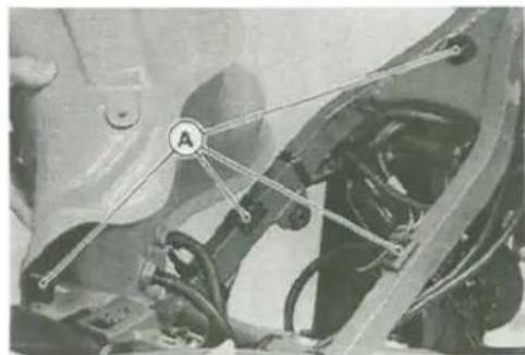Close-up of mechanical components with labeled parts (A), no visible text or symbols