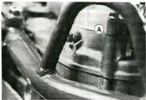 Close-up of a mechanical component with labeled point A (no readable text or symbols)