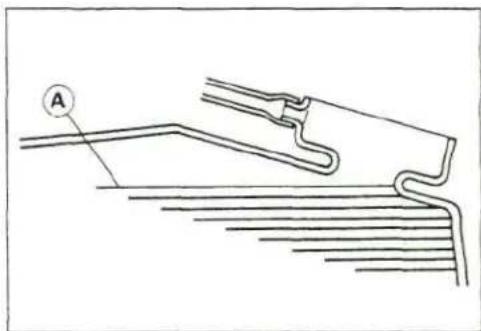 Technical line drawing of a mechanical component with labeled point A (no text or symbols present)
