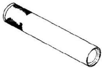 Simple line drawing of a cylindrical object with a flanged end (no text or symbols)