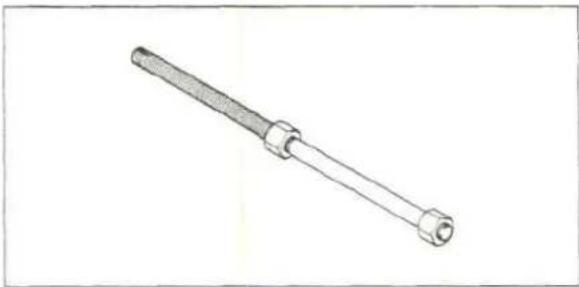 Technical line drawing of a mechanical tool or rod with flanged ends and a cylindrical shaft (no text or symbols)