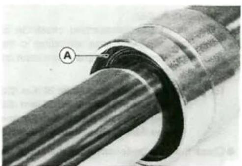 Close-up of a mechanical component with labeled section A (no text or symbols beyond label)