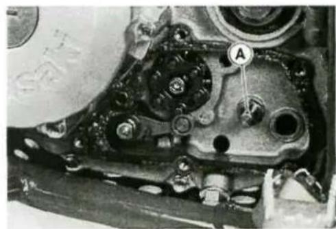 Close-up mechanical component with labeled point A (no readable text or symbols)