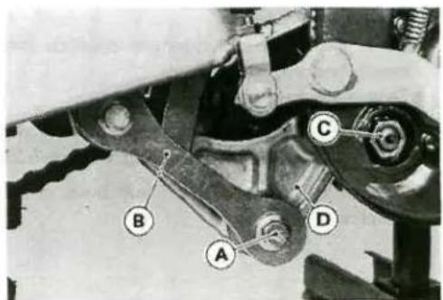 Mechanical diagram showing labeled components A, B, C, D for assembly or mechanical assembly