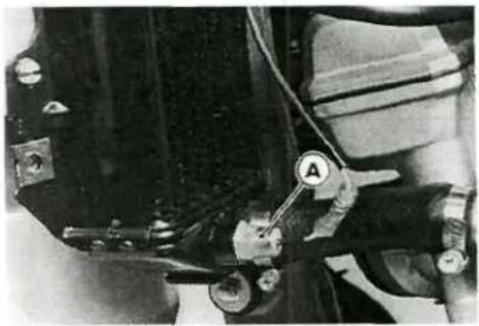 Close-up of mechanical components with a labeled section (A) and no visible text or symbols