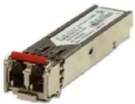 Exterior view of a network device with a red port and metallic casing (no visible text or symbols)