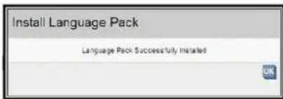 Install Language Pack Language Pack Successfully installed