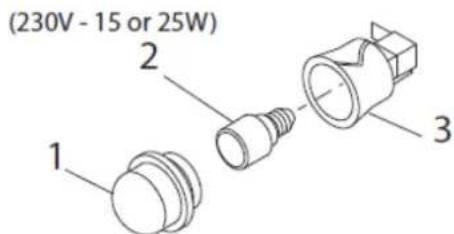 (230V - 15 or 25W) 1 2 3