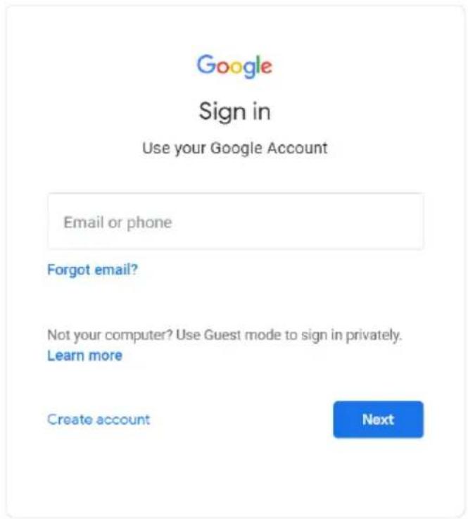 Google Sign in Use your Google Account Email or phone Forgot email? Not your computer? Use Guest mode to sign in privately. Learn more Create account Next