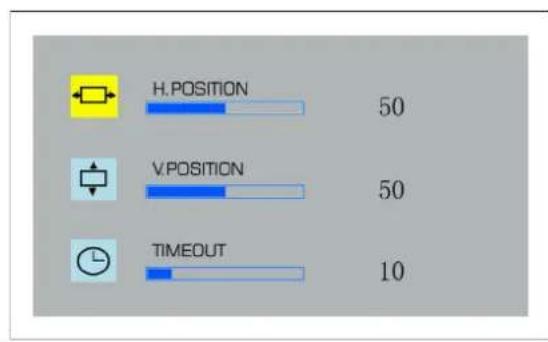 H. POSITION 50 V. POSITION 50 TIMEOUT 10