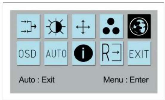 OSD AUTO i R→ EXIT Auto : Exit Menu : Enter