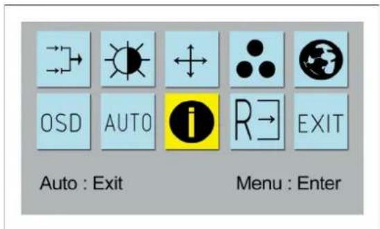 OSD AUTO i R→ EXIT Auto : Exit Menu : Enter