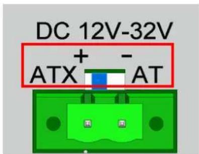 DC 12V-32V + - ATX AT