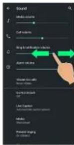 Sound Media volume Cuff volume Bring to notification volume Alert volume Visual Location Signal/obe Line Address Automatic Signal/obe Audio Show sound Present Imaging on screen