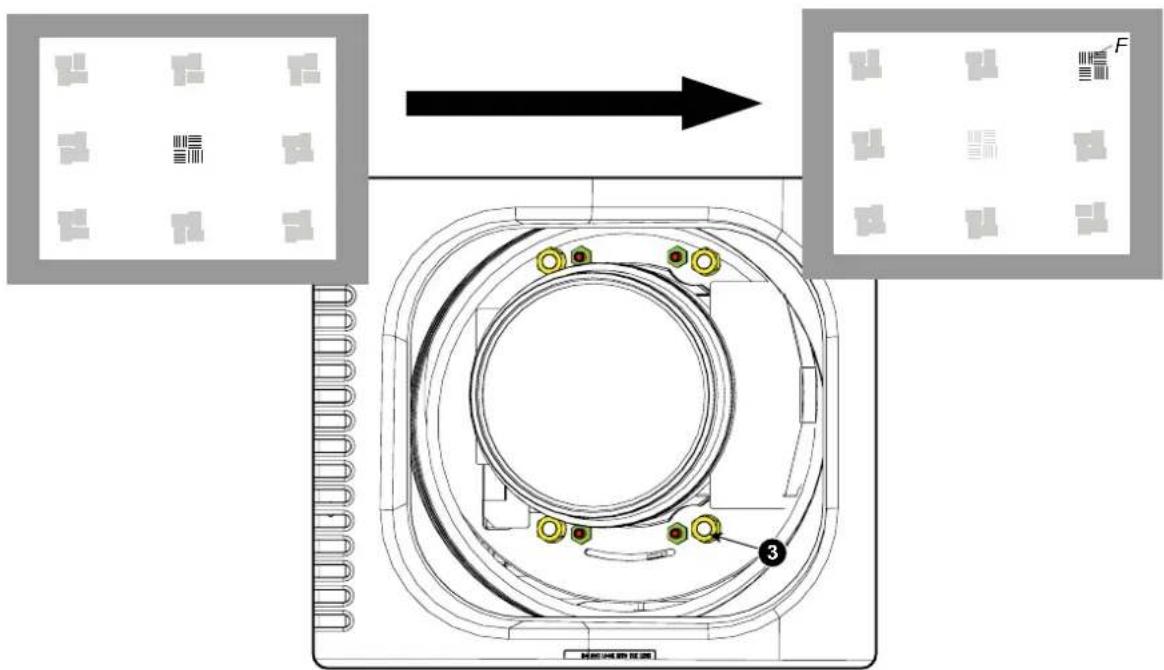 Technical diagram showing a mechanical component with labeled parts and directional arrow, likely illustrating assembly or assembly process.