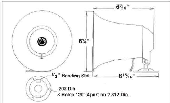 67/16" 61/4" 615/16" 1/2" Banding Slot .203 Dia. 3 Holes 120° Apart on 2.312 Dia.