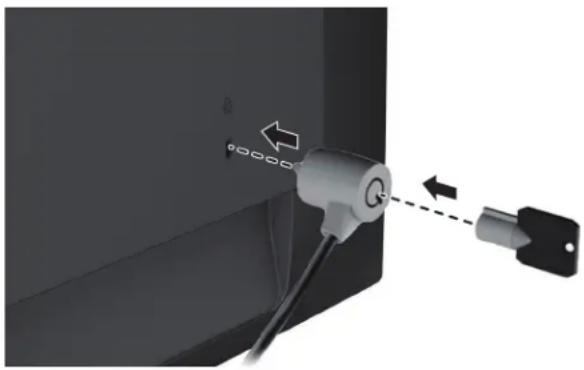 Close-up of a mechanical component with a dashed arrow indicating rotation or movement, no visible text or symbols