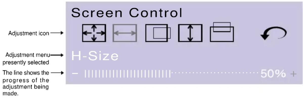 IIYAMA Vision Master Pro 513 - After selecting an item in the Main Menu, the adjustments and settings are made in the Sub-Menu. - 2