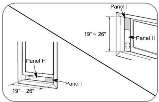 Panel I 19" - 26" Panel H 19" - 26" Panel I