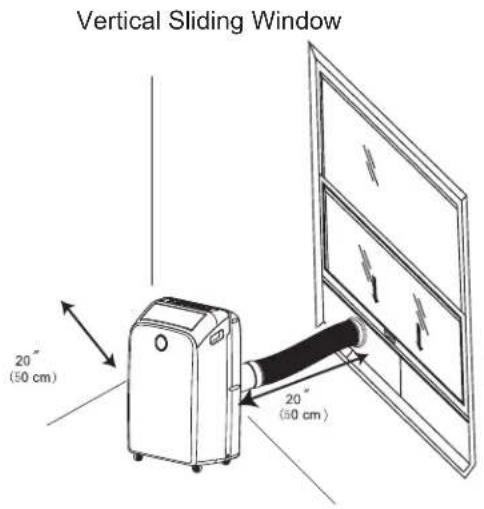 Vertical Sliding Window 20" (50 cm) 20" (50 cm)