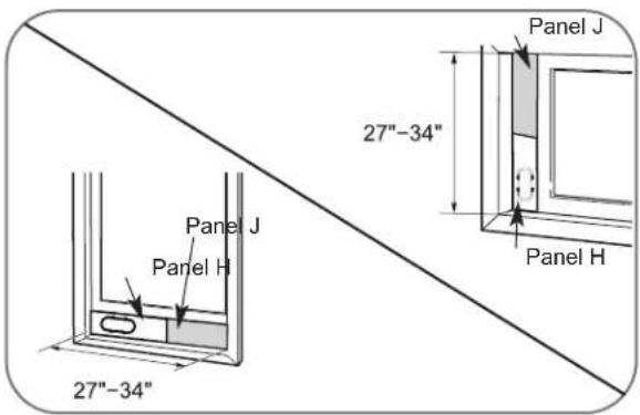 Panel J 27"-34" Panel H 27"-34"