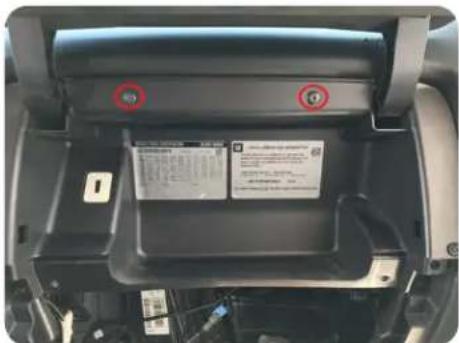 Internal component photo with numbered annotations and a printed label, likely from a vehicle or industrial equipment.