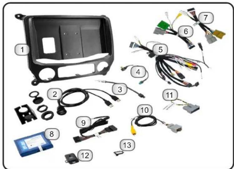 Exploded view diagram of automotive electronic components with numbered labels for identification