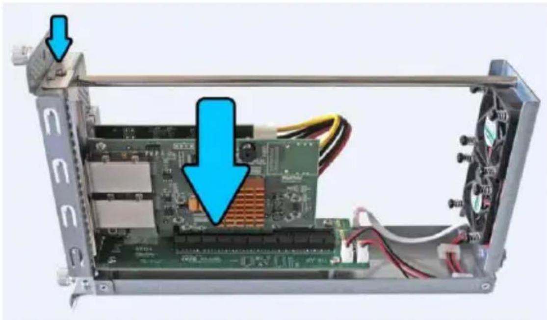 Highpoint RocketStor 6361A - Gently install the PCIe card and secure with the supplied screws. - 1