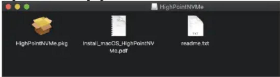 HighPointNVMe HighPointNVMe.pkg Install_macOS_HighPointNV Me.pdf readme.txt