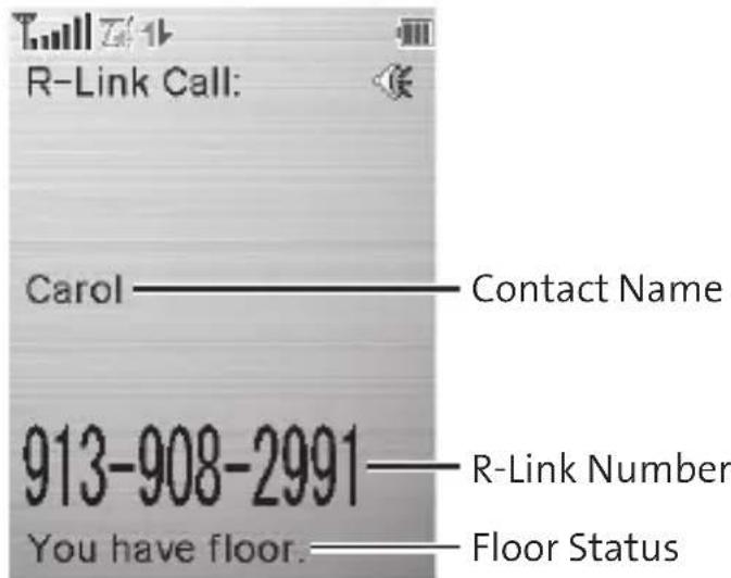R-Link Call: Carol —— Contact Name 913-908-2991 —— R-Link Number You have floor. —— Floor Status