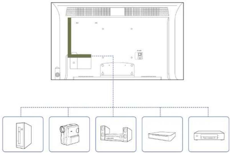 Diagram of a server rack system with labeled components including front panel, rear panel, and front unit boxes.