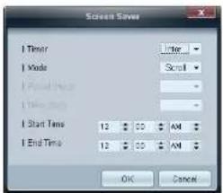 Screen Save Timer Mode Print Print Time Start Time 12 $ 30 AM End Time 12 $ 30 AM OK Cancel